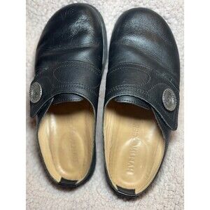 Haflinger Women's Size EUR 40 Black Leather Charlotte Clogs